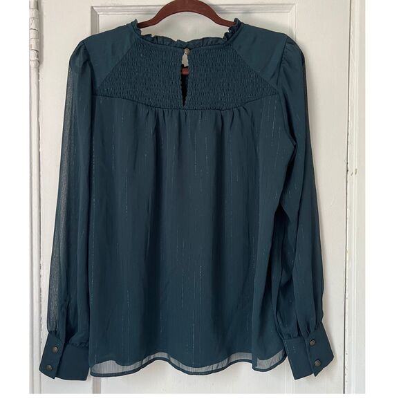 MASON & BELLE  Women's Chiffon Blouse Size  M Dark Turquoise - Picture 2 of 8